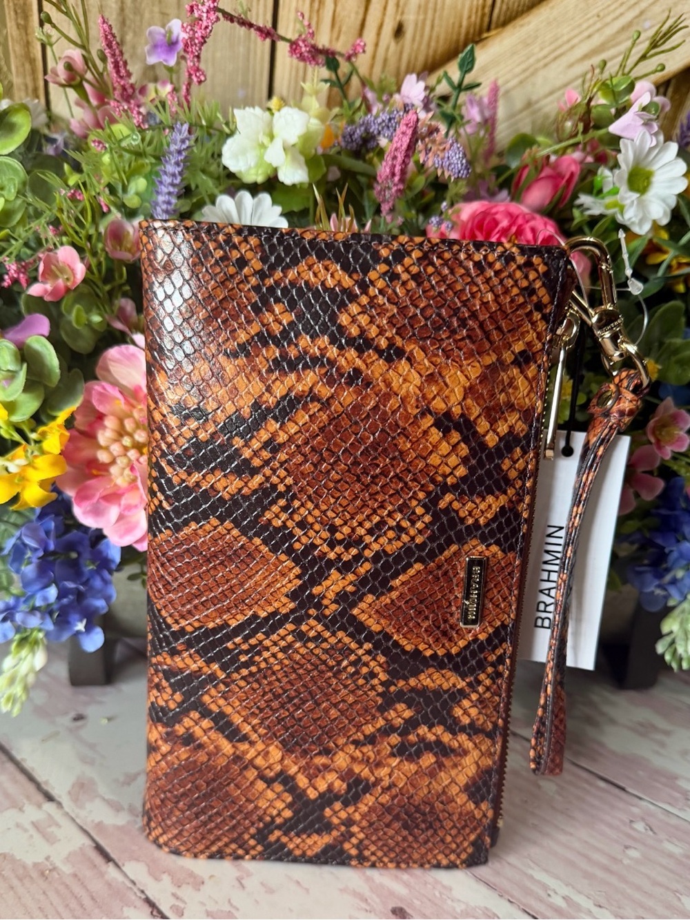 Brahmin Daisy Brown Snake Neutral Assorted NWT price firm